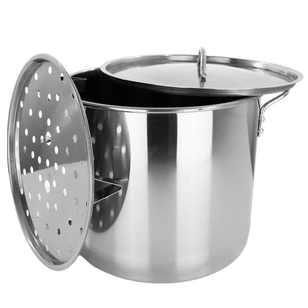 60 QT Stainless Steel Stock Pot Steamer F275