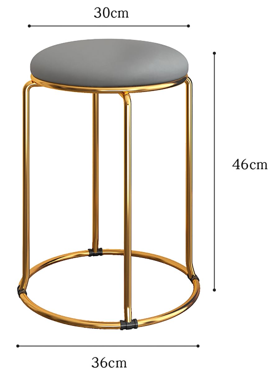 Carbon Steel Stacking Stool Set with Padded Seat, 4-Piece, Grey T337626