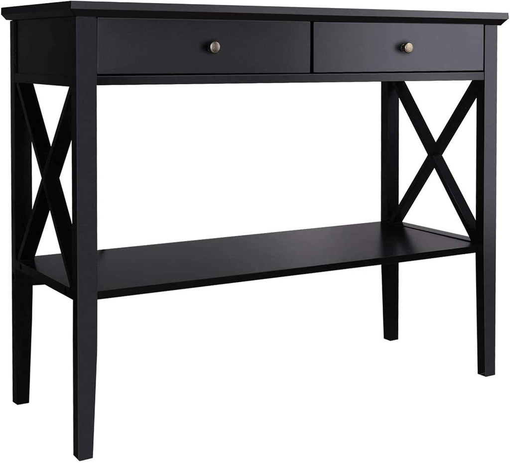 39" Entryway Table with Drawers and Storage Shelf X817476