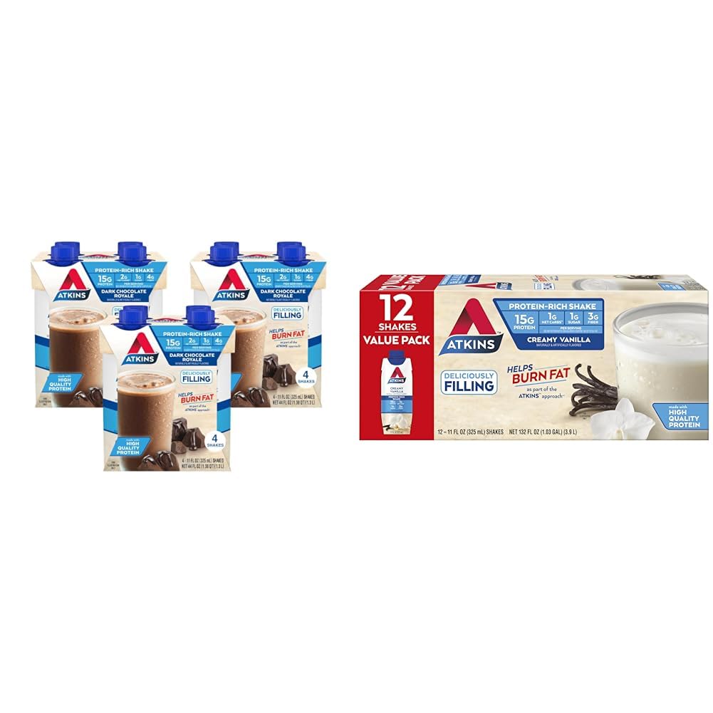 Dark Chocolate Vanilla Protein Shake, 15g Protein, 12 Count Z454615