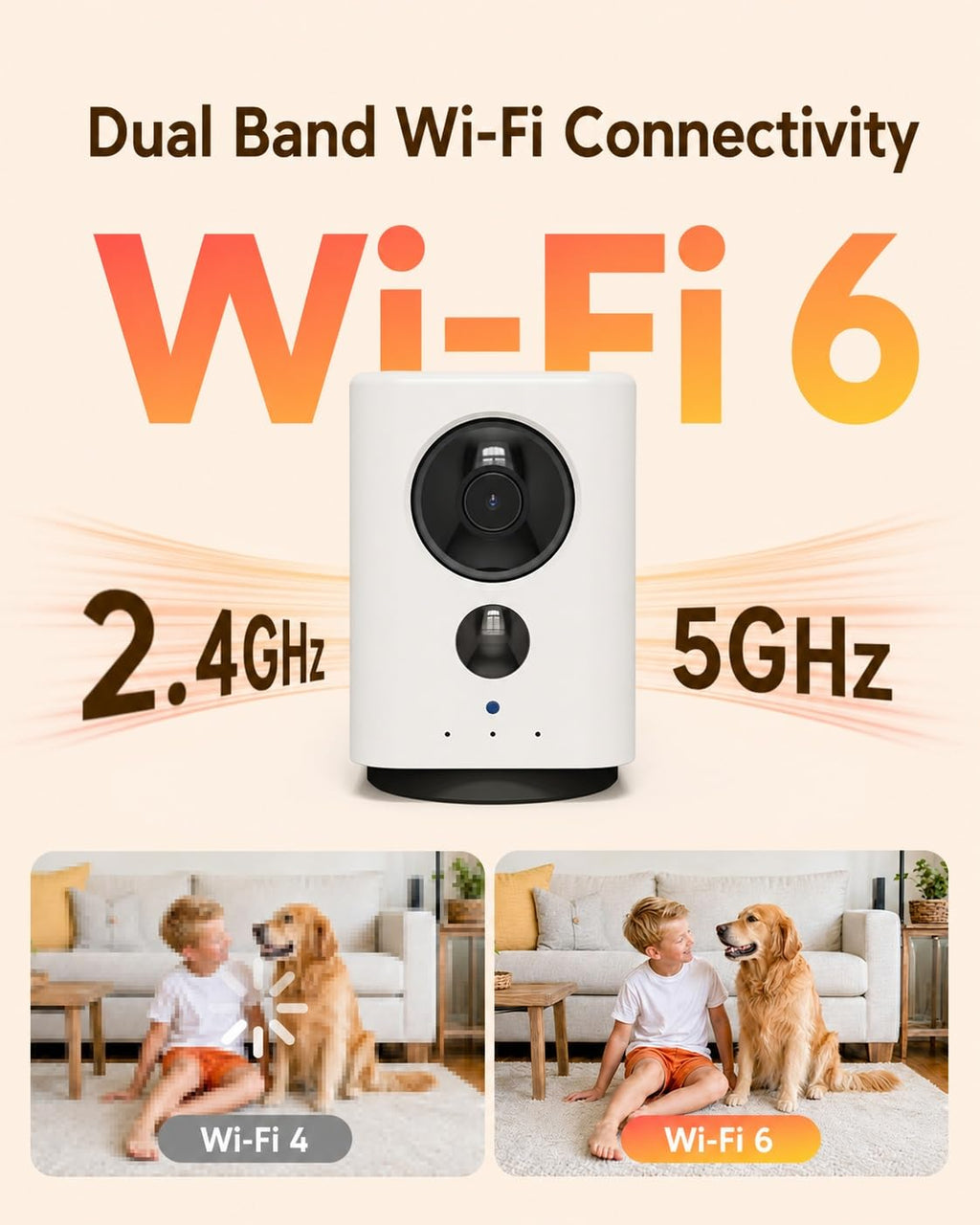 Battery Indoor Camera Wireless 5G/2.4G WiFi 2K V96516