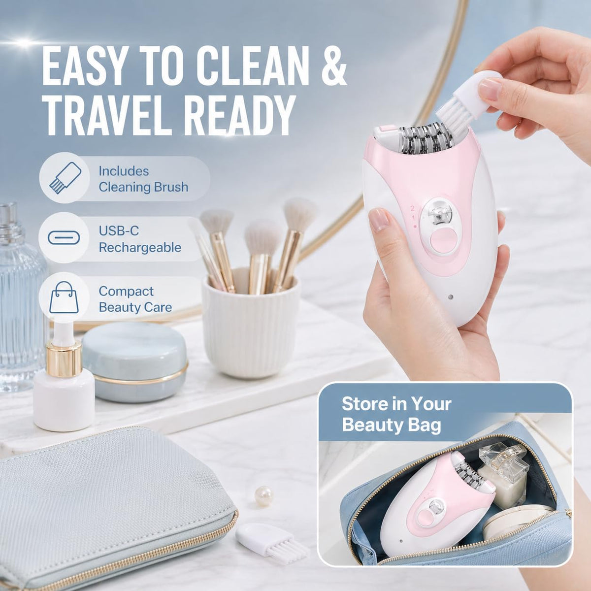 Cordless Wet Dry Epilator with 36 Tweezers Z3721