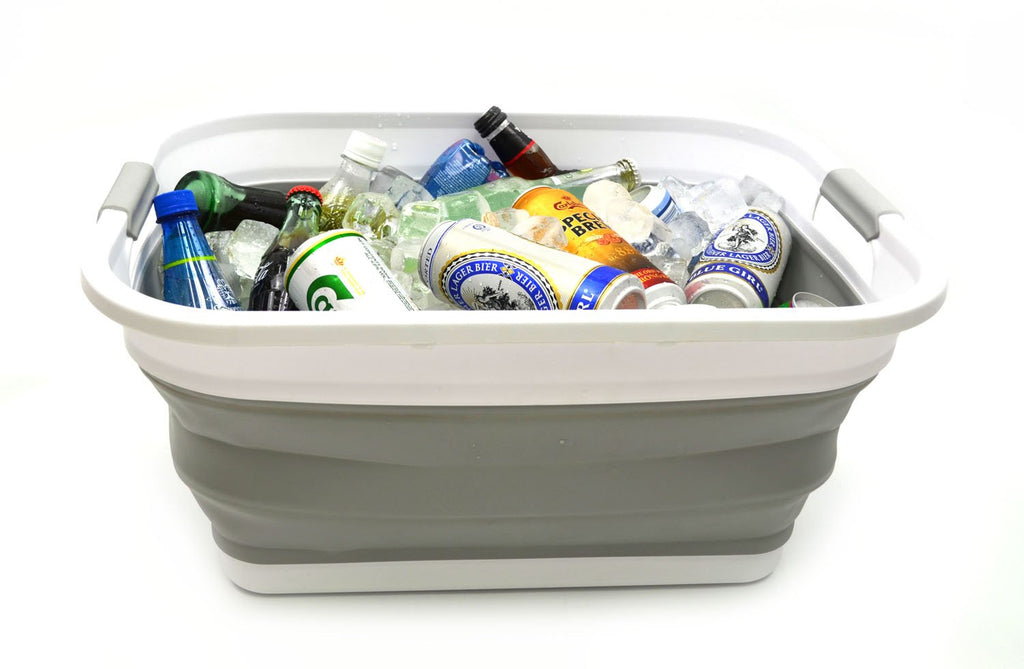 Collapsible Plastic Laundry Basket Set of 2 B13084