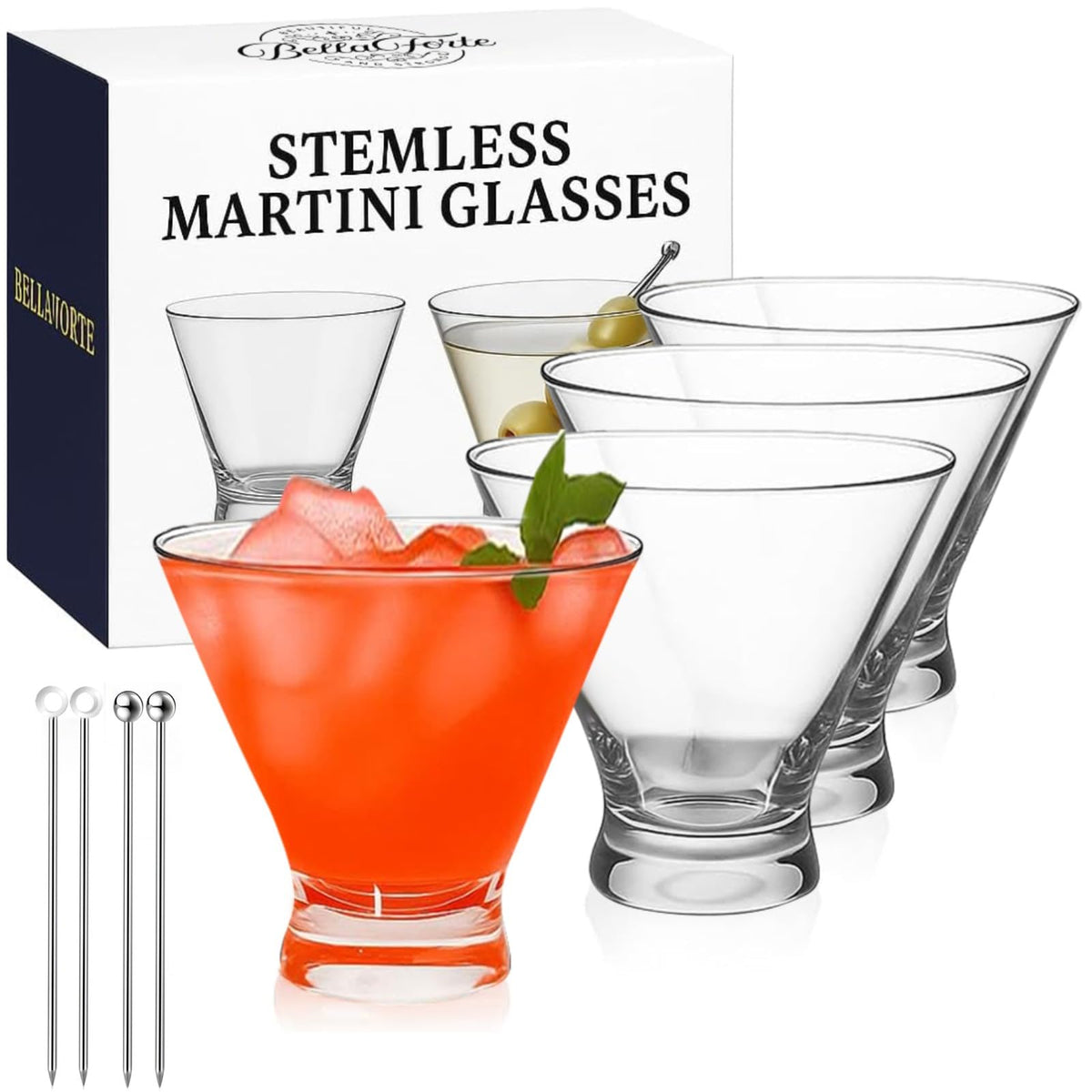 Set of 4 10oz Unbreakable Tritan Stemless Cocktail Glasses W758294