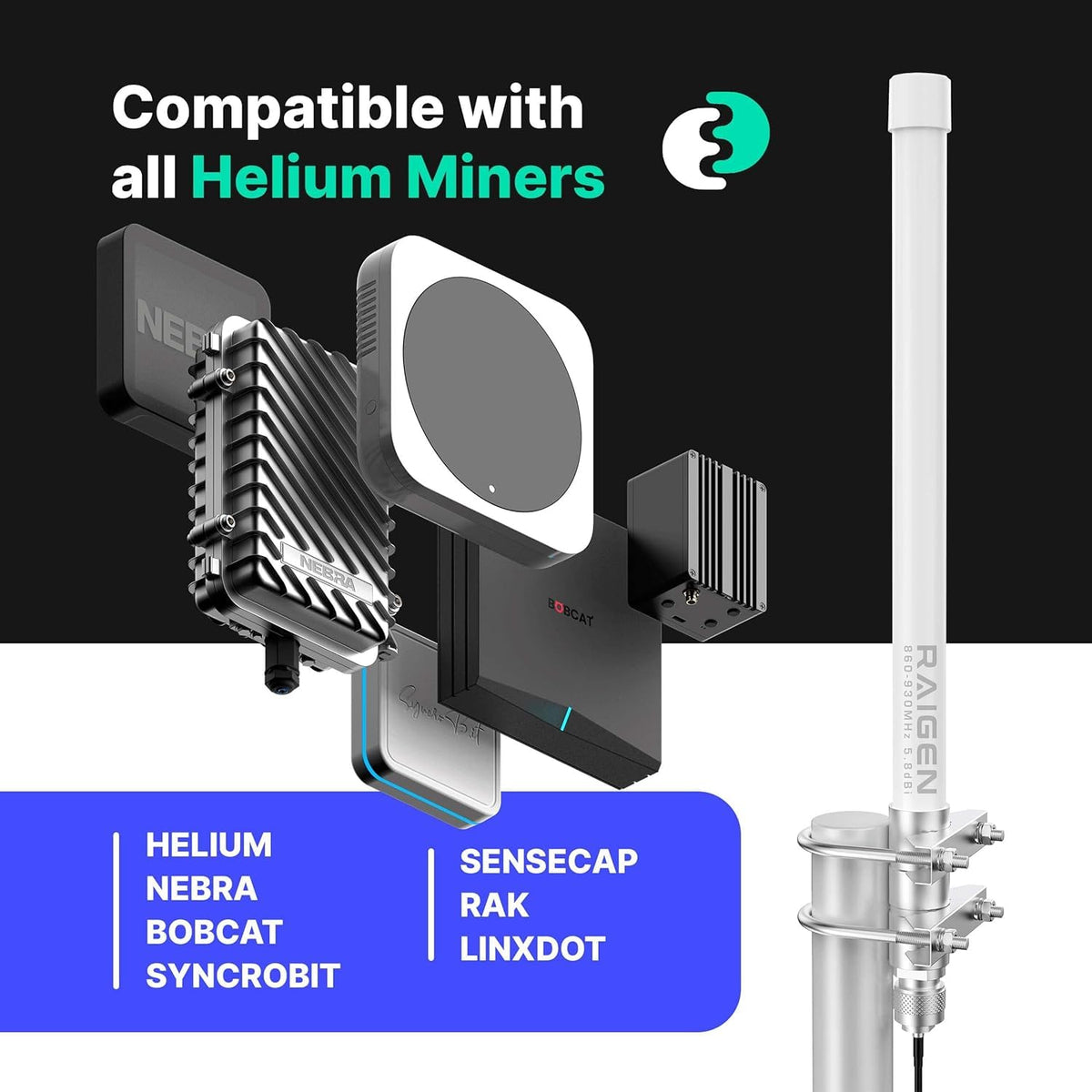 8dBi LoRa 915 MHz Indoor Omni-Directional Antenna N572261