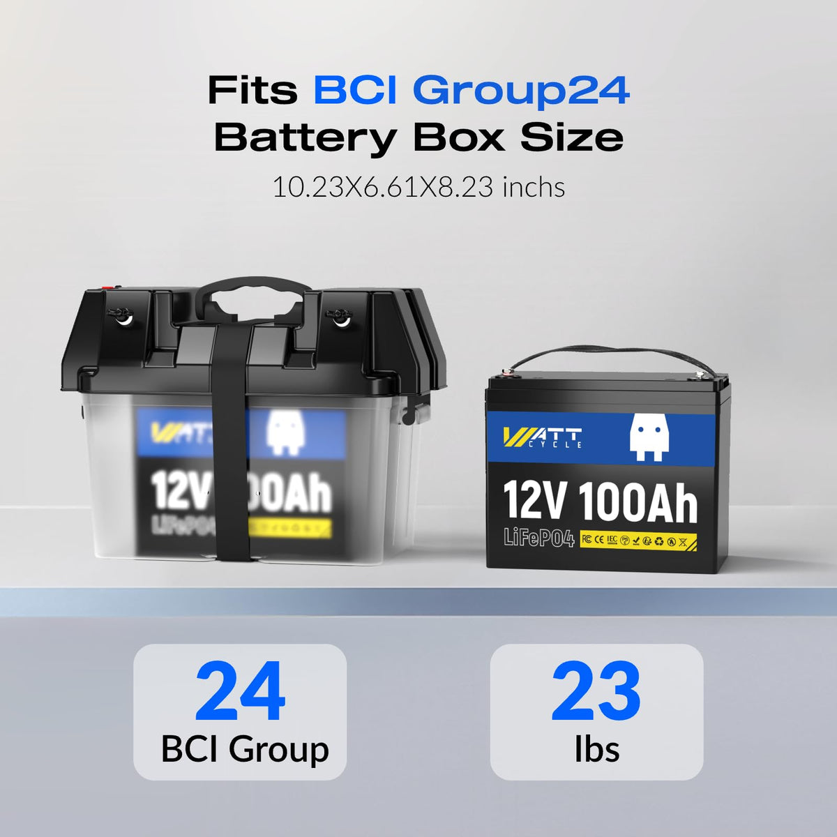 12V 100Ah LiFePO4 Battery 2 Pack G762321