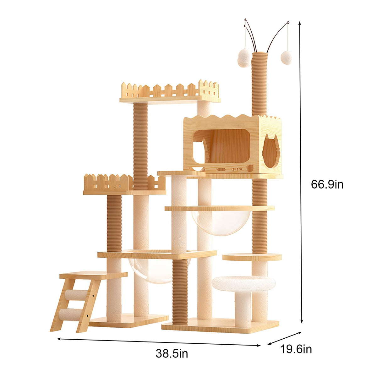 67" Cat Tree Tower with Clear Space Capsule V5936