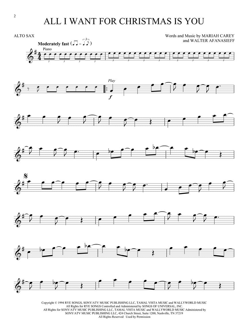 Alto Sax Sheet Music Songbook S387