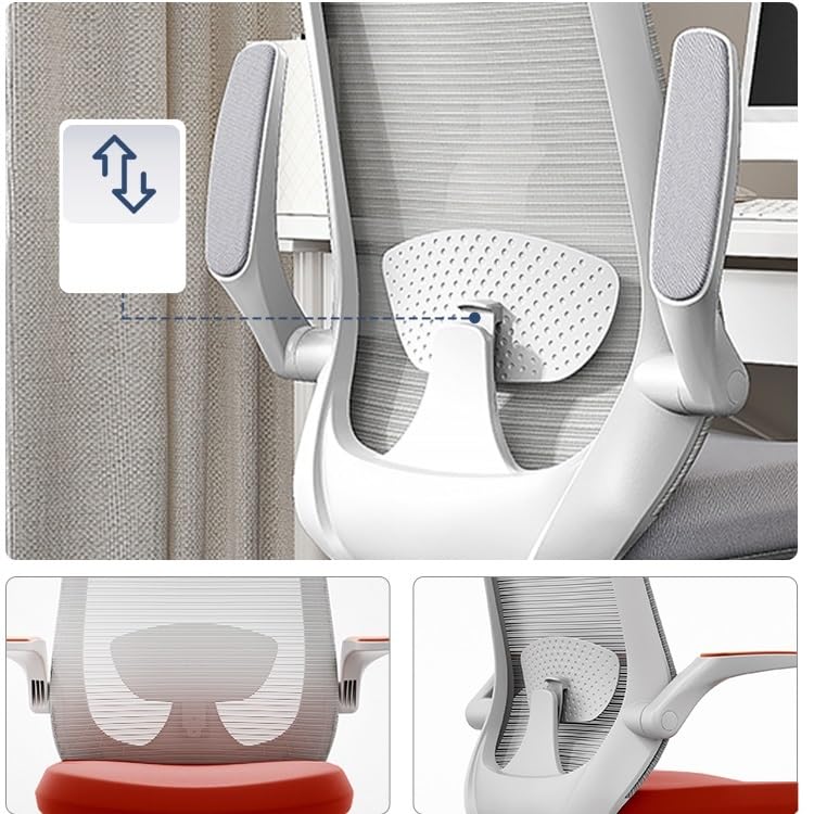 Orange High Back Mesh Office Chair with Adjustable Armrests Q169148