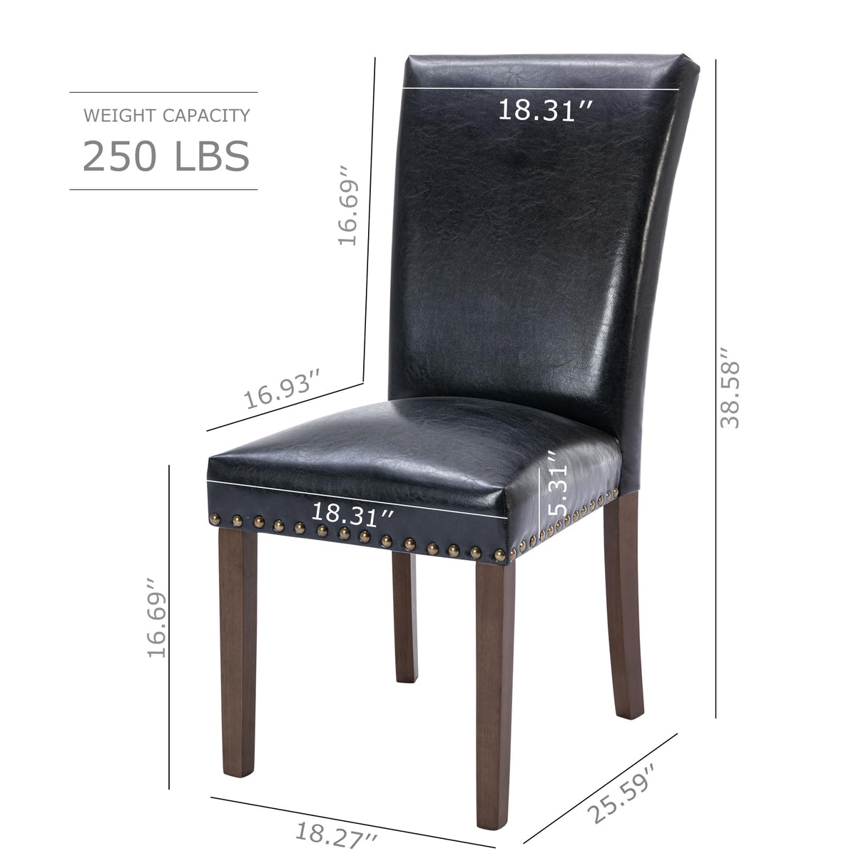 Black PU Leather Upholstered Dining Chairs Set of 6 H830528