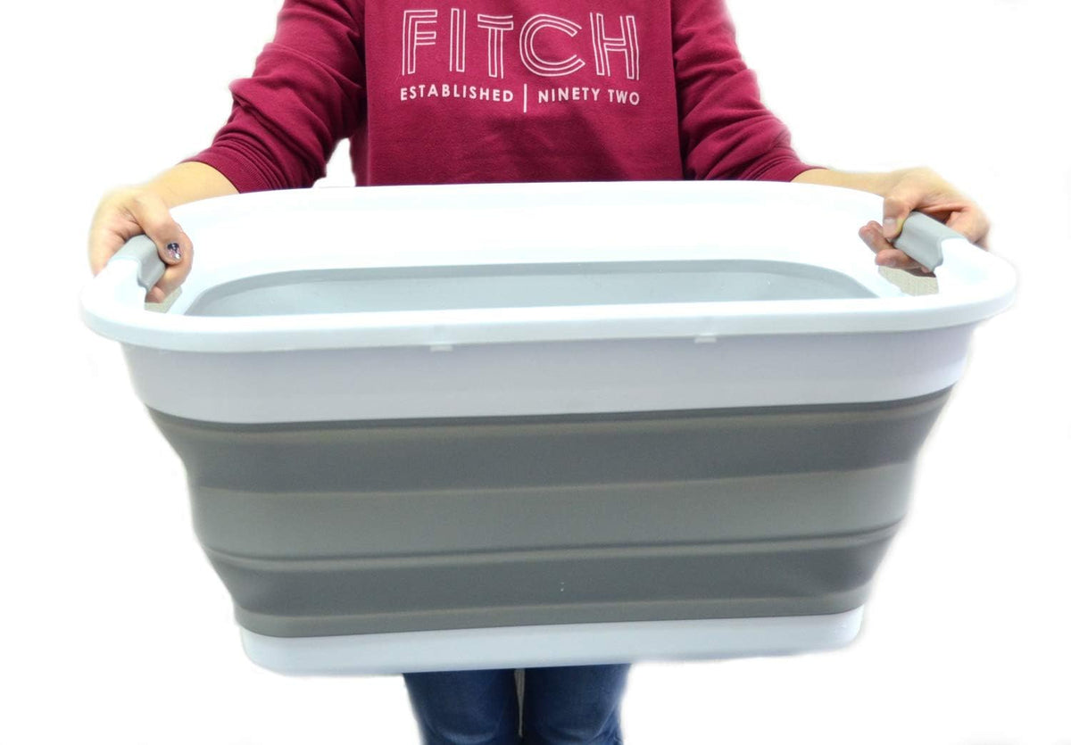 Collapsible Plastic Laundry Basket Set of 2 B13084