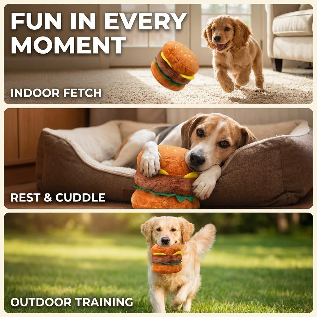 Hamburger Shape Dog Squeaky Toy C6280