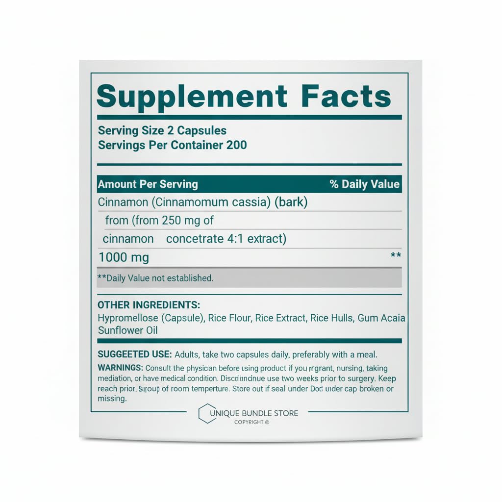 Cinnamon 1000 mg 400 Capsules A7786