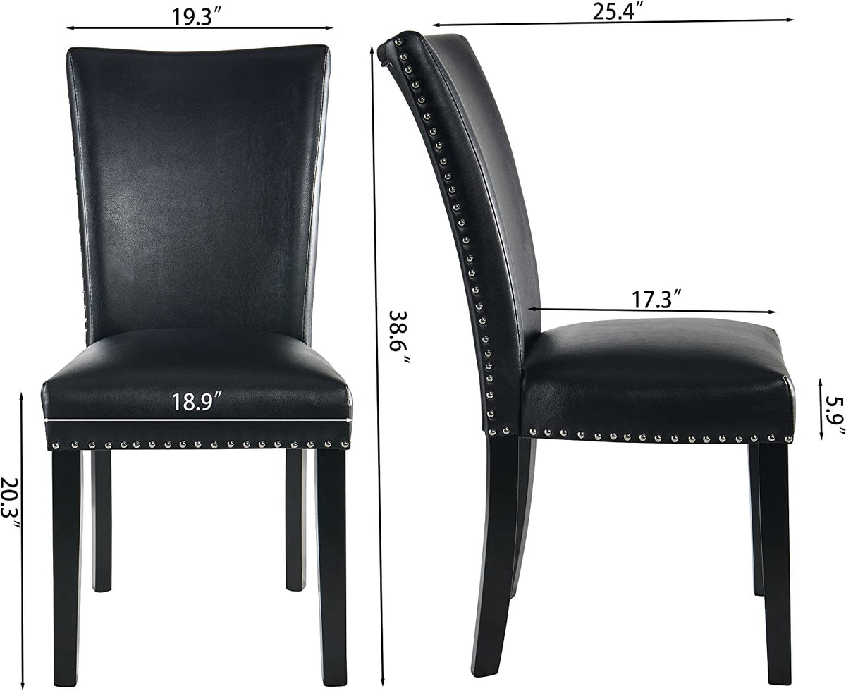Black PU Dining Chairs Set of 6 F716166