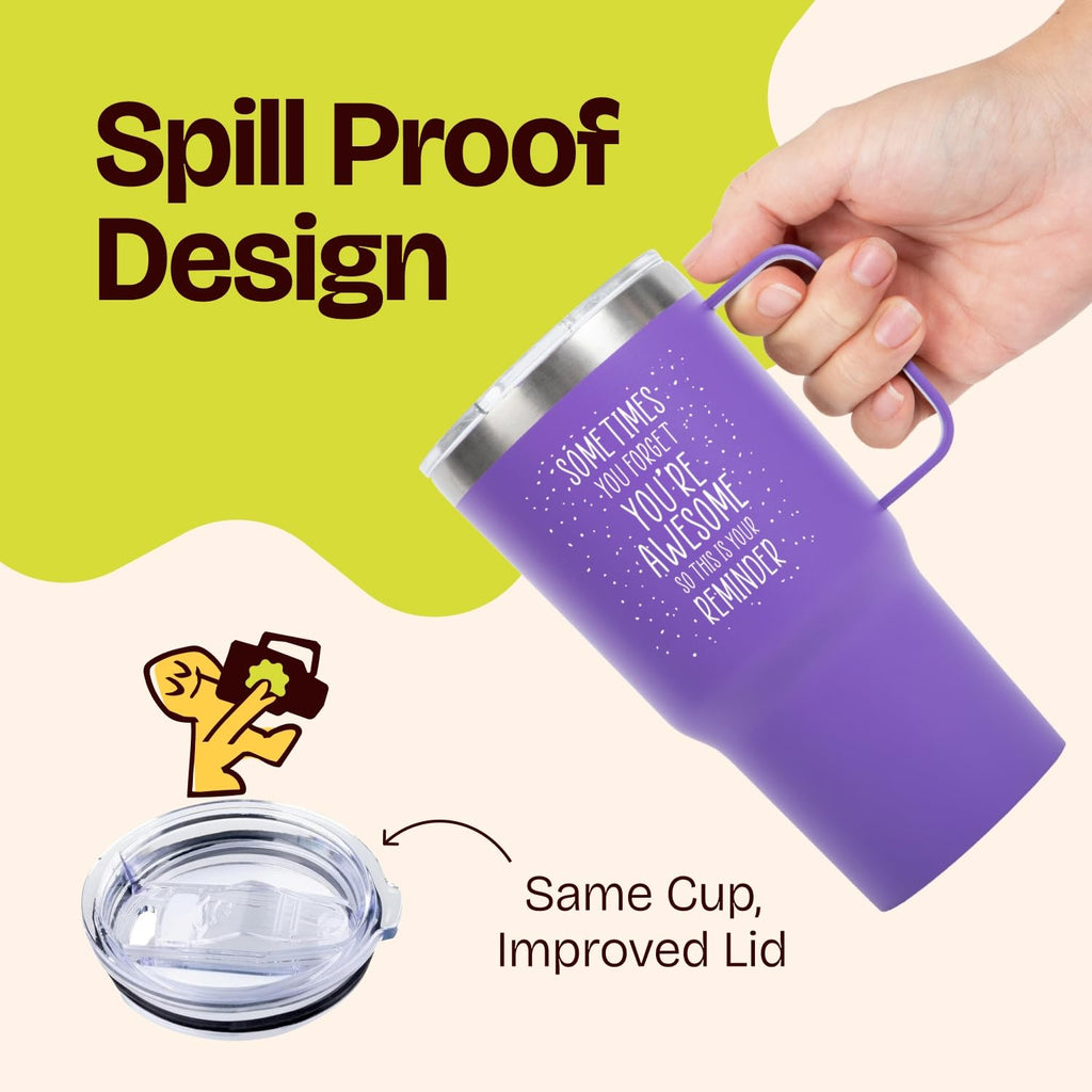 20 Ounce Vacuum Insulated Tumbler With Handle Purple T988
