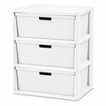 Wide 3-Drawer Plastic Storage Tower with Removable Bins O4314