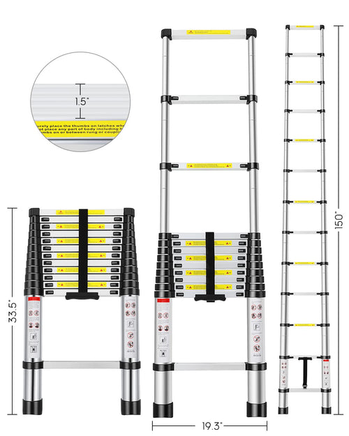 12.5FT Aluminum Telescoping Ladder 330 lb E71133