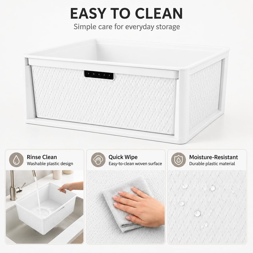 Wide 3-Drawer Plastic Storage Tower with Removable Bins O4314