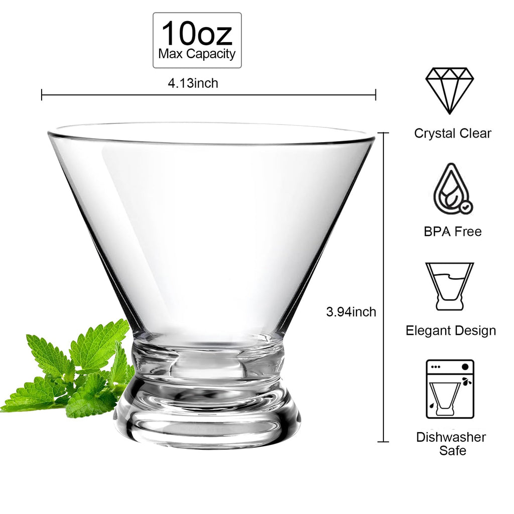Set of 4 10oz Unbreakable Tritan Stemless Cocktail Glasses W758294