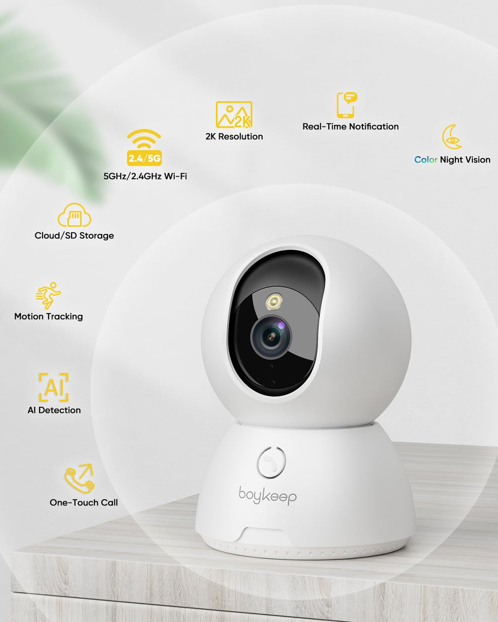 2K Indoor Security Camera 2-Pack with Night Vision N18730