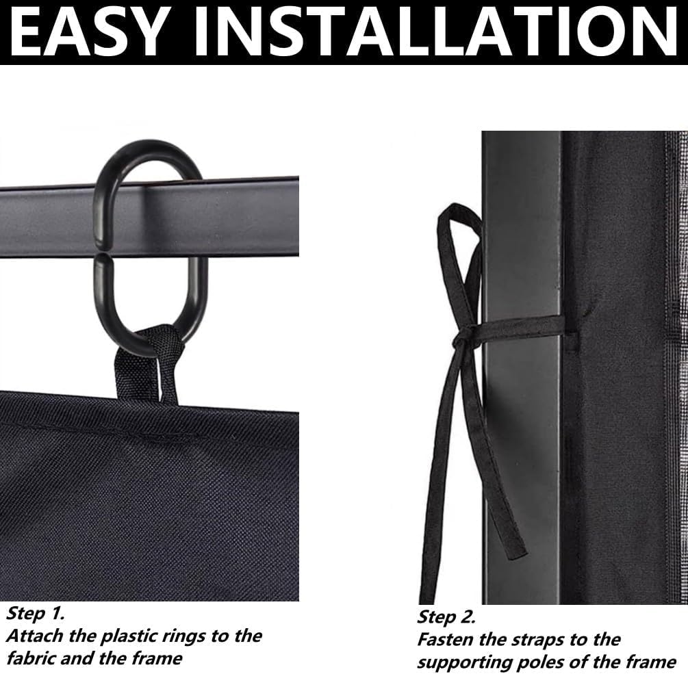 Mosquito Net 4-Panel Canopy Screen Wall with Zipper for 10 x 10' Gazebo D40059