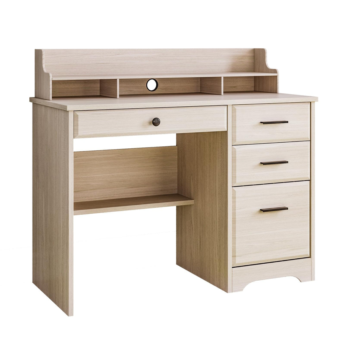 Small Wood Desk with Drawers and File Cabinet X4299