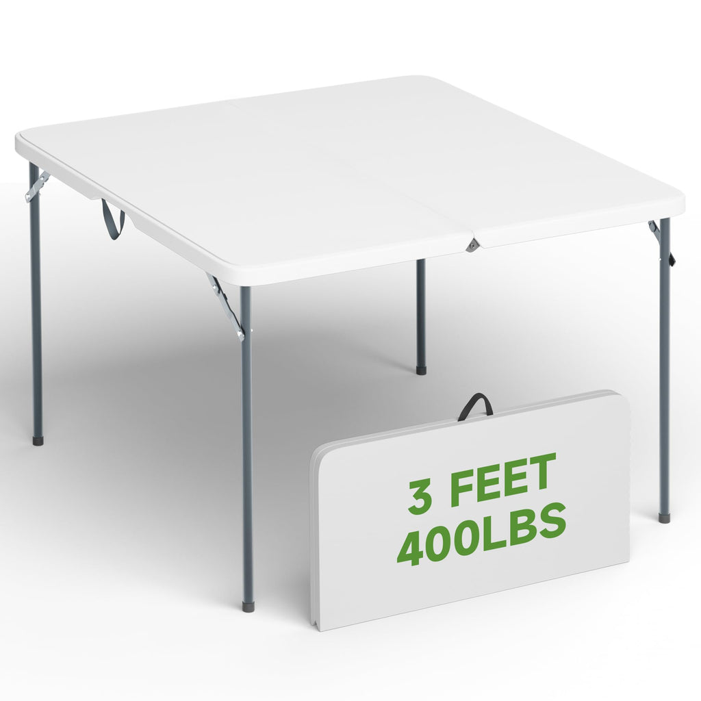 3 ft Square Folding Card Table with Carrying Handle L576