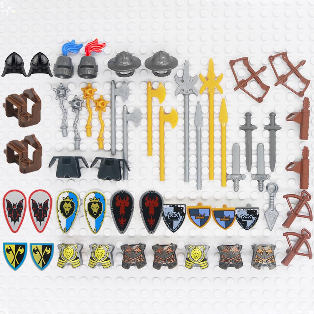 Building Block Medieval Weapon Armor Swords Helmet Horse K1471
