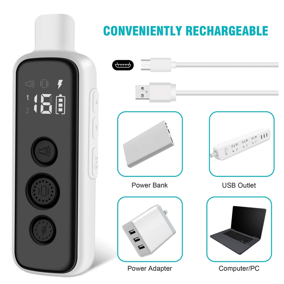 Waterproof Rechargeable Electric Dog Training Collar with Remote F16560