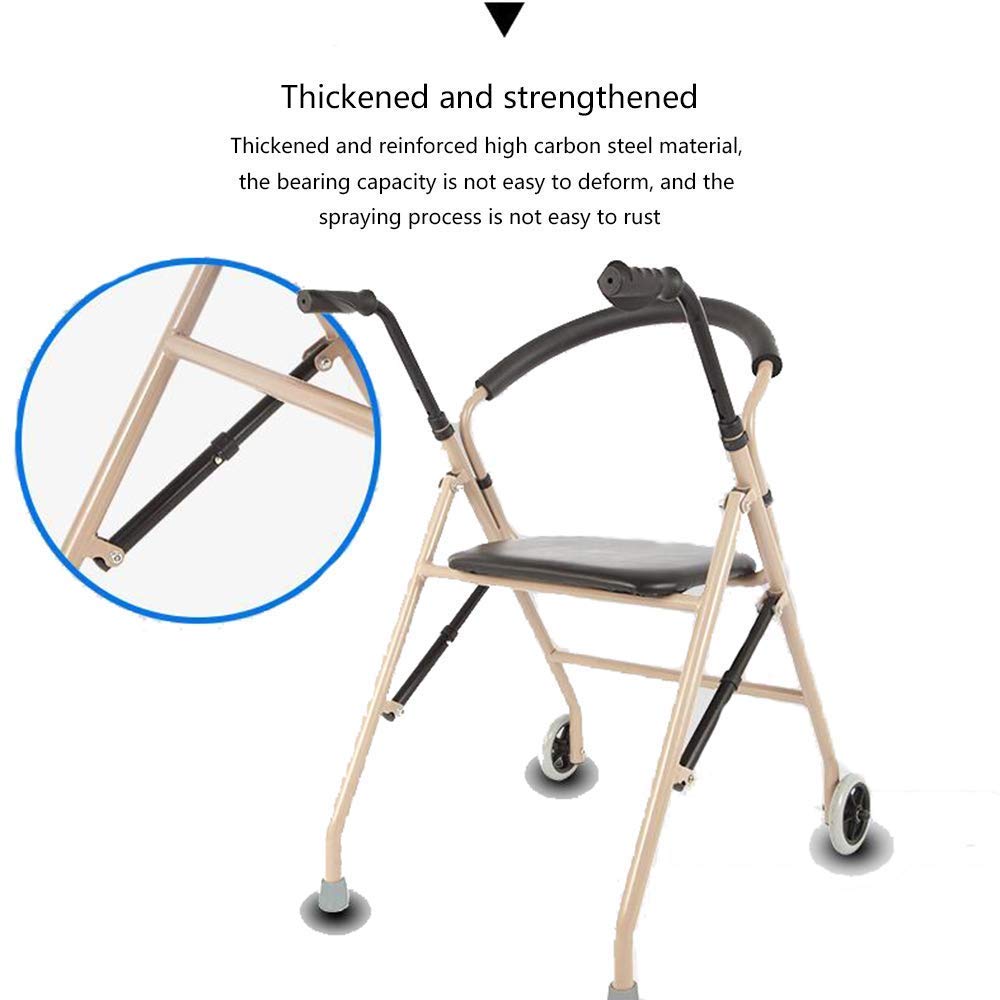 Lightweight Folding Aluminum Rollator Walker with Seat O221567