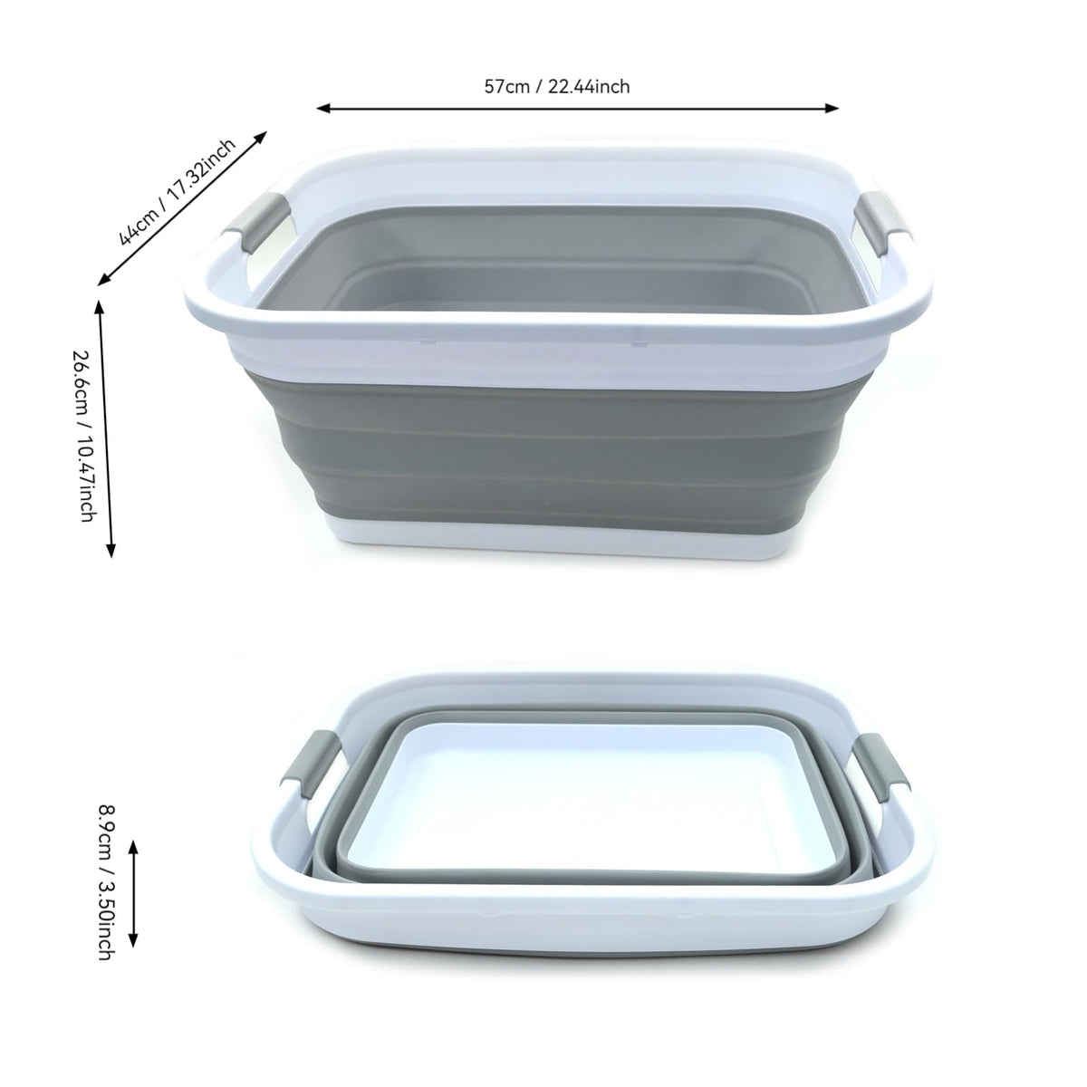 Collapsible Plastic Laundry Basket Set of 2 B13084