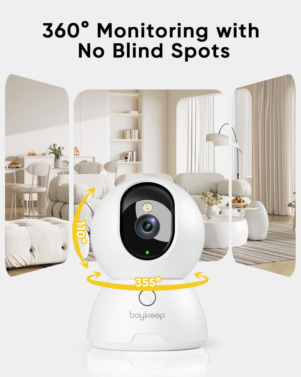 2K Indoor Security Camera 2-Pack with Night Vision N18730