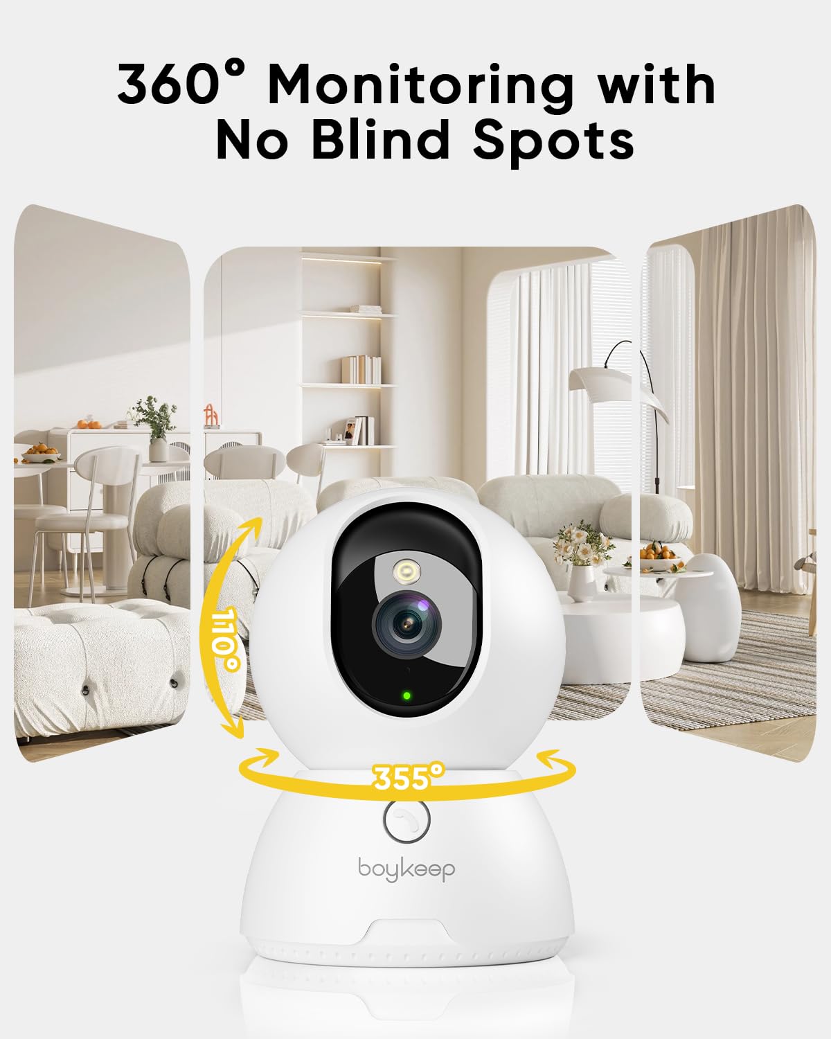 2K Indoor Security Camera 2-Pack with Night Vision N18730
