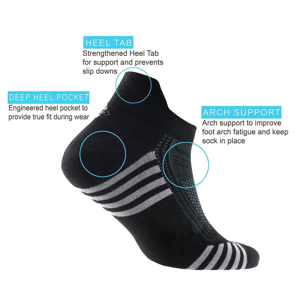 Men's Bamboo Rayon Striped Ankle Socks 6 Pairs Y2607