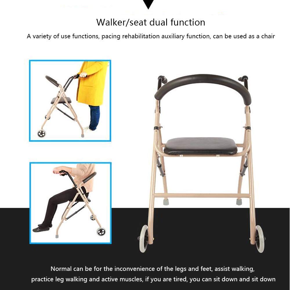 Lightweight Folding Aluminum Rollator Walker with Seat O221567