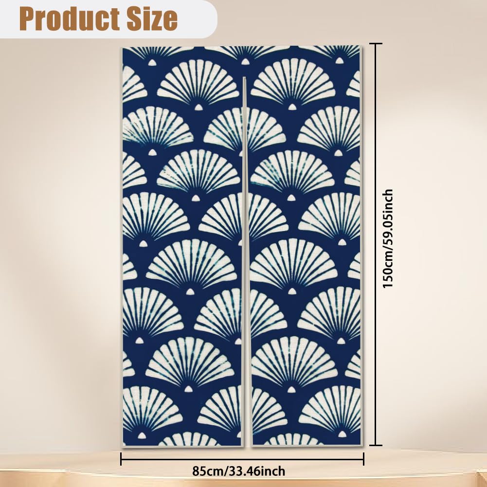 White One Side Printed Door Curtain 59x33 Inch J957