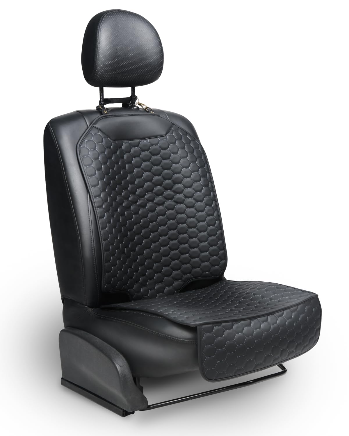 Black-Brown Backless Booster with Latch, Seat Protector & Backseat Organizer L85667