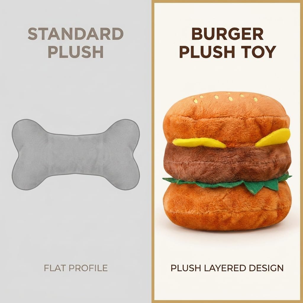 Hamburger Shape Dog Squeaky Toy C6280