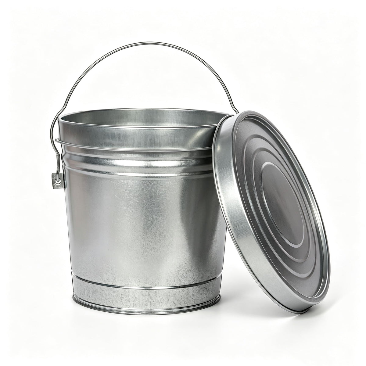 Galvanized Steel 6 Gallon Storage Can with Locking Lid S3644