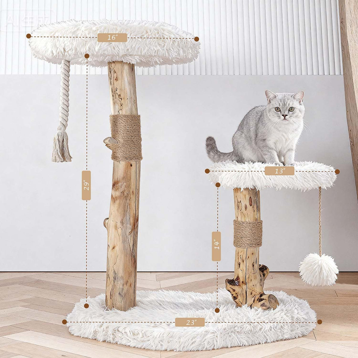 Modern Cat Tree Tower with Sisal Scratching Post T3794