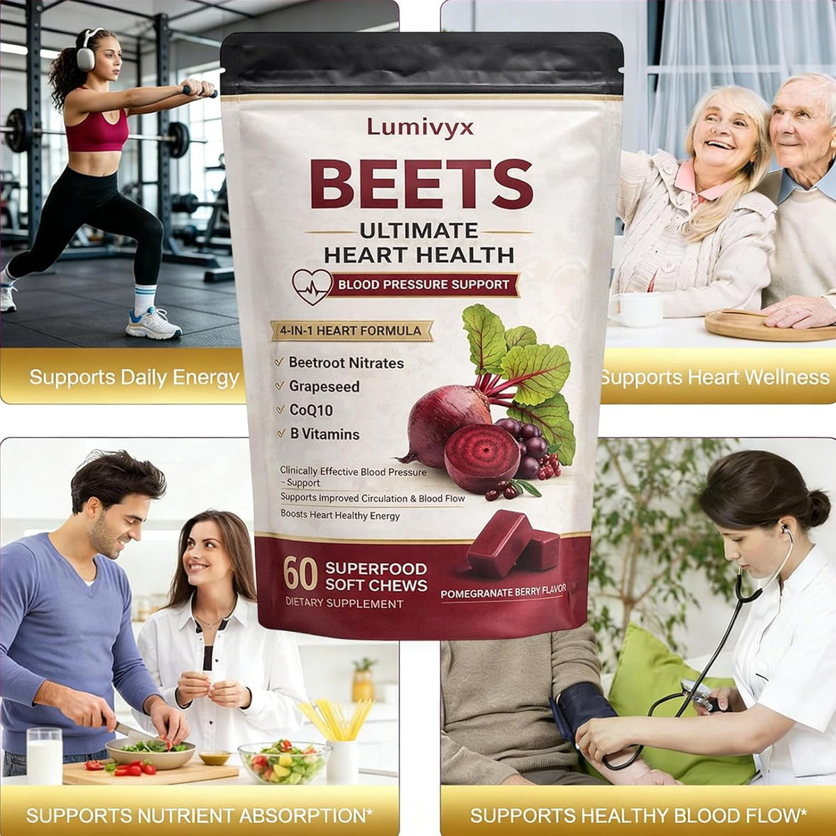 Beet Root Chews, Pomegranate Berry Flavor, 60 Chews R1493
