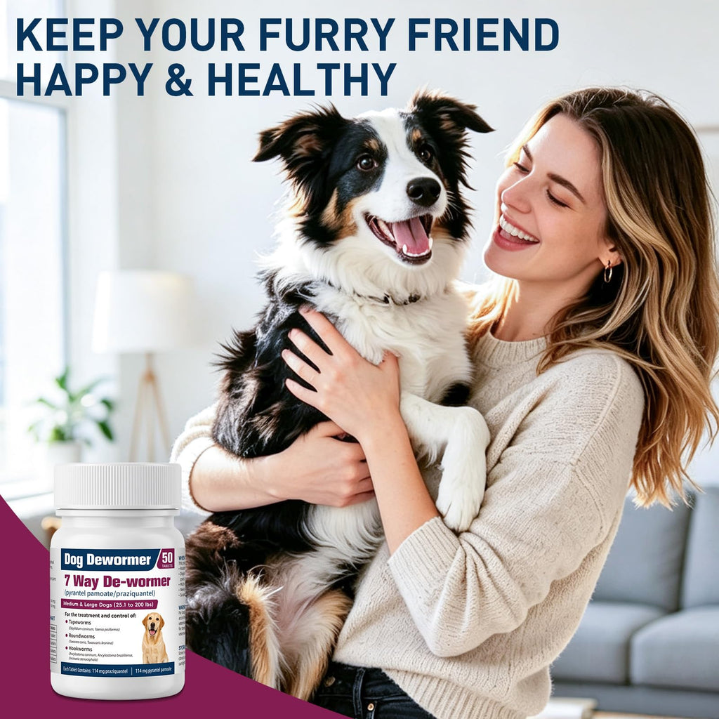 7-Way Dewormer for Large Dogs & Puppies, 50 Tablets Y424