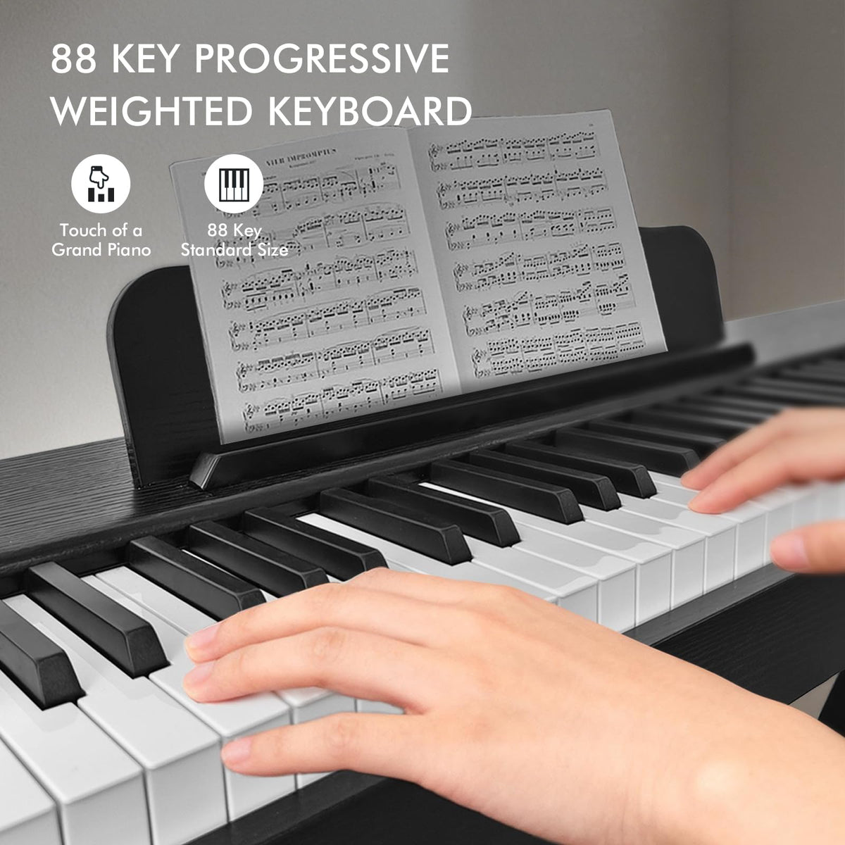 88 Key Weighted Hammer-Action Digital Piano with Stand Y102