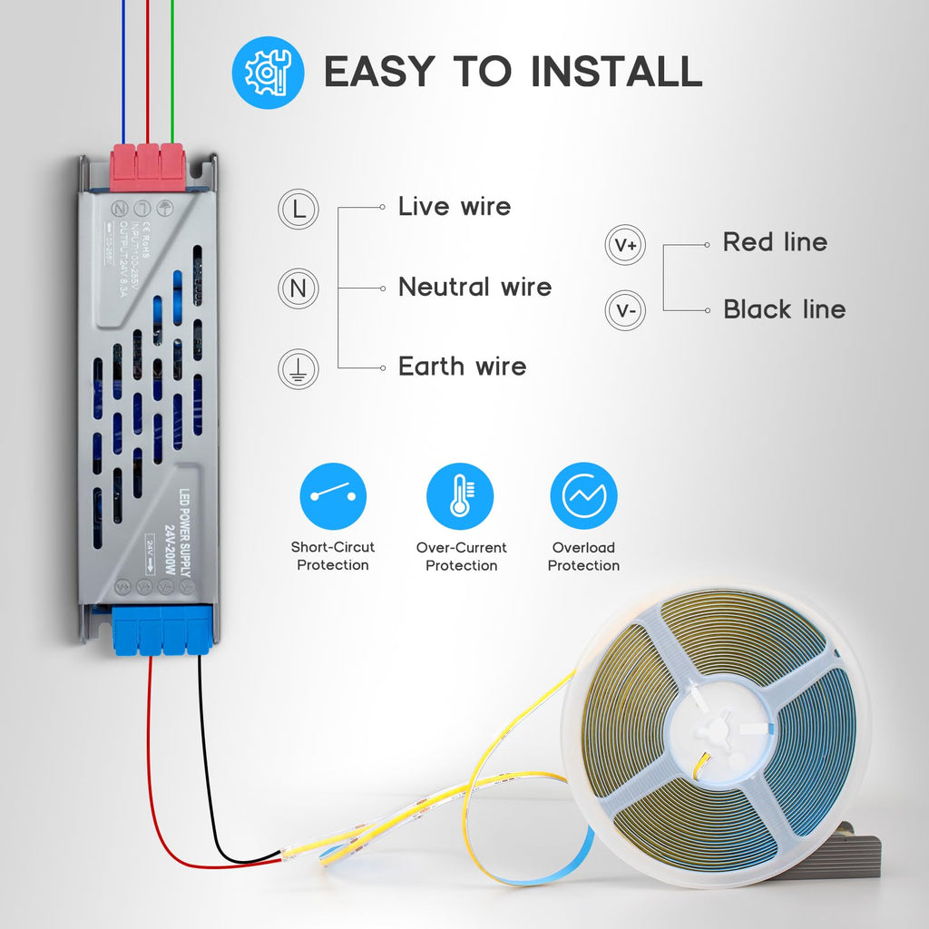 200 Watts 100V-265V AC to 24V DC LED Driver D57404