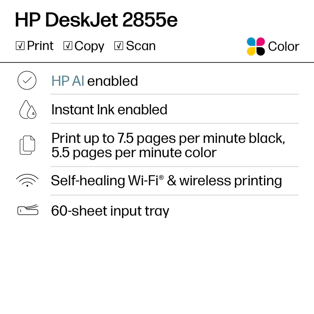 Wireless All-in-One Color Inkjet Printer, Scanner, Copier T33339