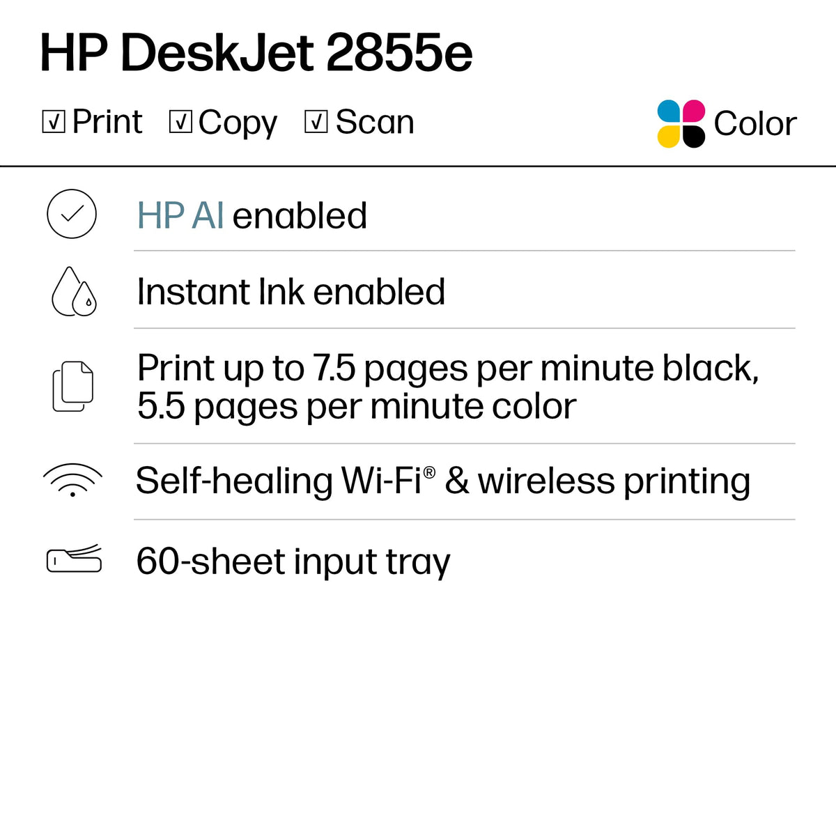 Wireless All-in-One Color Inkjet Printer, Scanner, Copier T33339