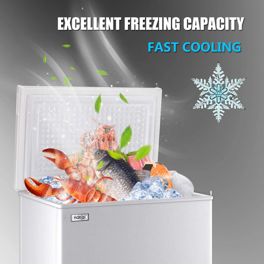 5.0 Cu.Ft White Chest Freezer with Removable Basket I587