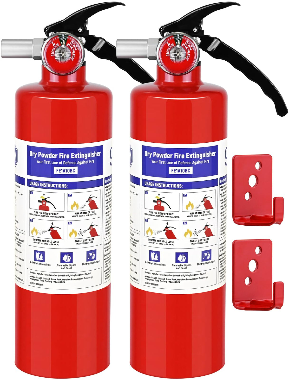2 Pack 2.5 lb ABC Dry Chemical Fire Extinguishers D341037