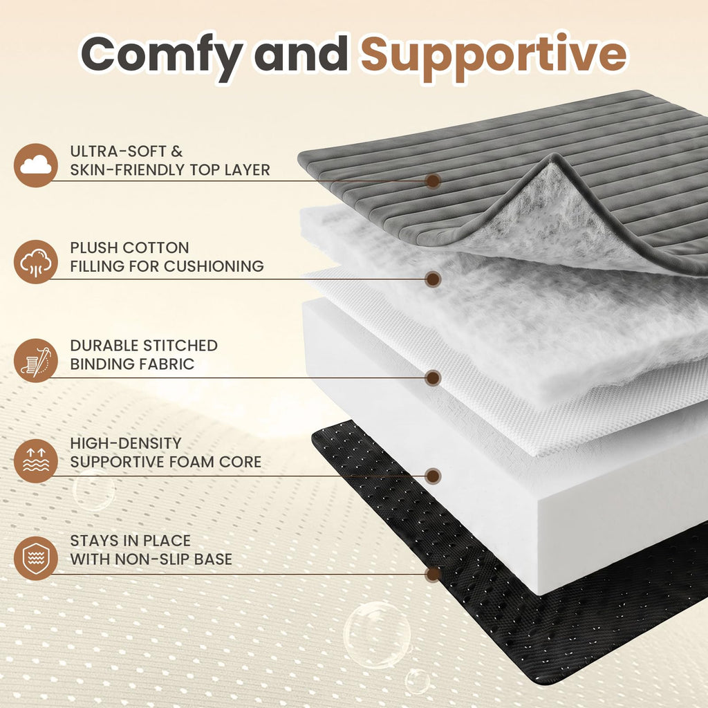 Queen Size Tri-Fold Mattress with Handles & Non-Slip Bottom S512