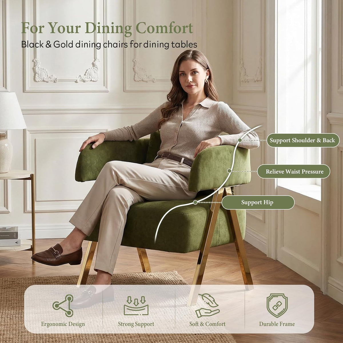Green Velvet Accent Chairs Set of 2 G249597